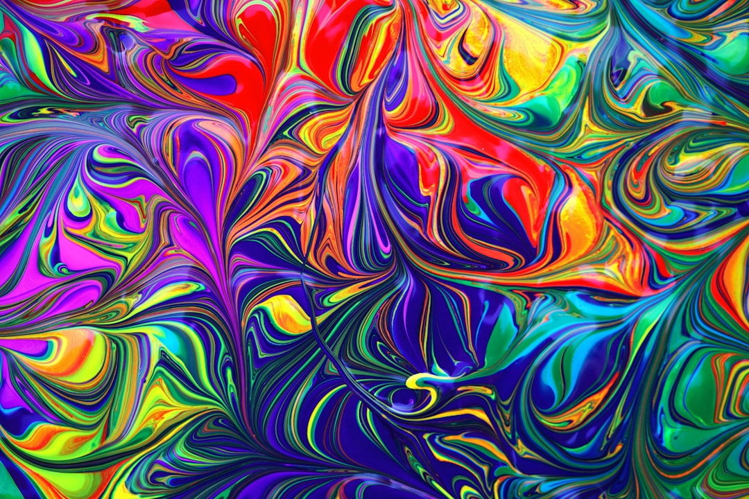 green purple and orange abstract painting